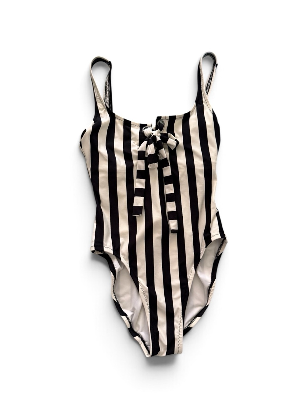 J. Crew Stripe lace up one piece swimsuit